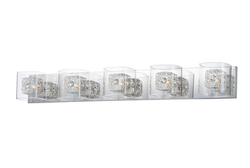 ET2 E22835-18PCPC Gem 5 Light Bath Vanity with PC Shade | Polished Chrome
