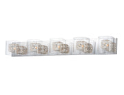 ET2 E22835-18SVPC Gem 5 Light Bath Vanity with SV Shade | Polished Chrome