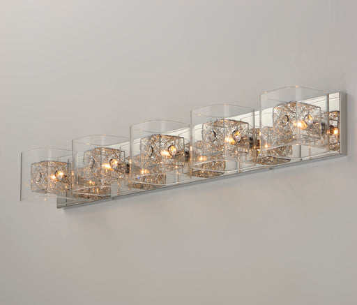ET2 E22835-18PCPC Gem 5 Light Bath Vanity with PC Shade | Polished Chrome