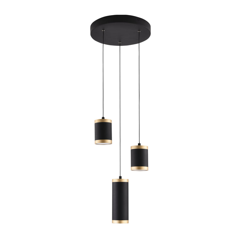 ET2 E22943-BKGLD Cuff 3 Light Pendant | Black / Gold