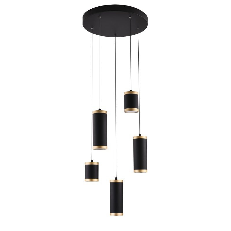 ET2 E22945-BKGLD Cuff 5 Light Pendant | Black / Gold