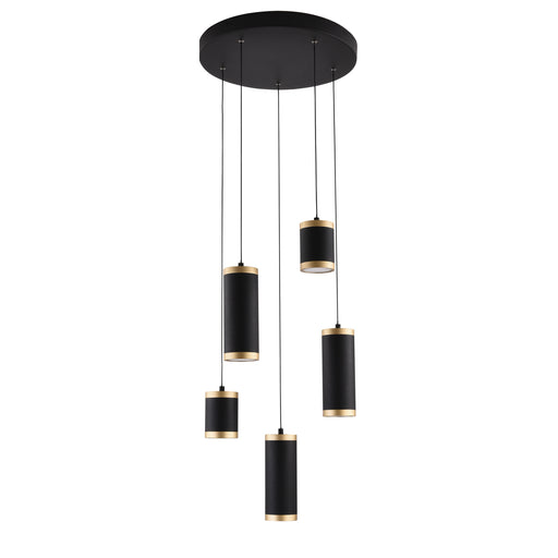 ET2 E22945-BKGLD Cuff 5 Light Pendant | Black / Gold