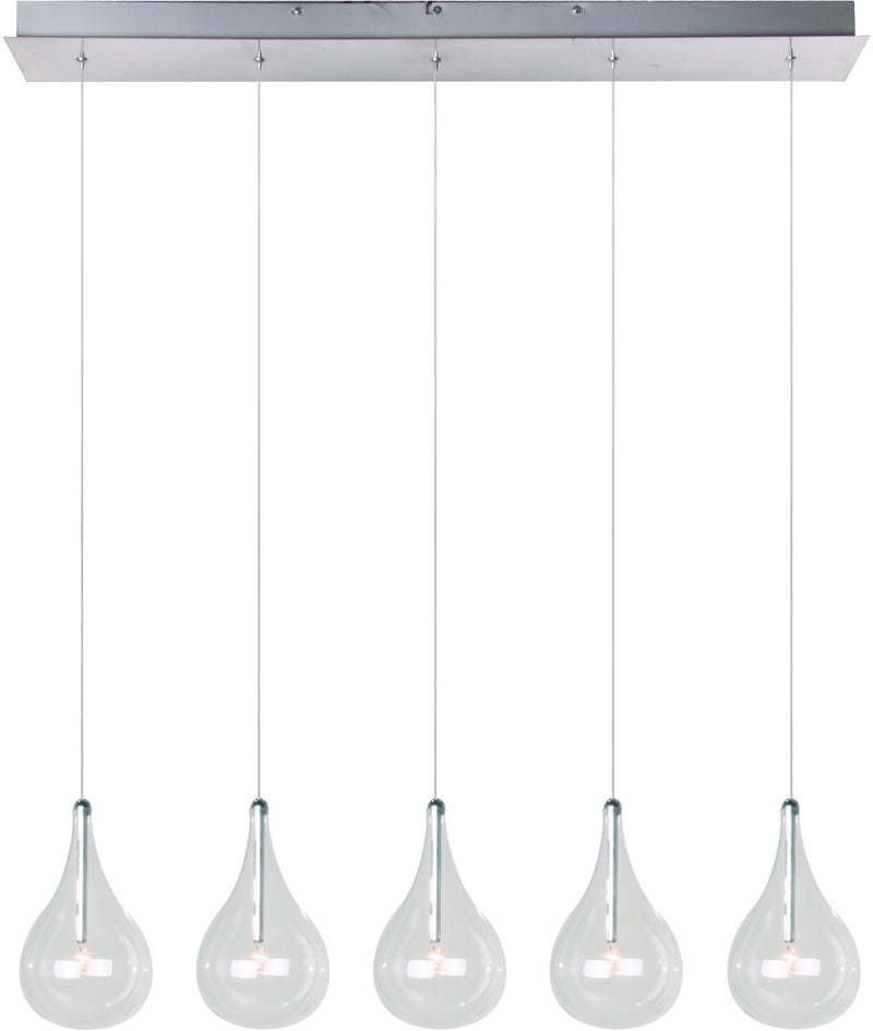 ET2 E23115-18 Larmes 5 Light Pendant | Polished Chrome