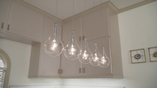 ET2 E23115-18 Larmes 5 Light Pendant | Polished Chrome