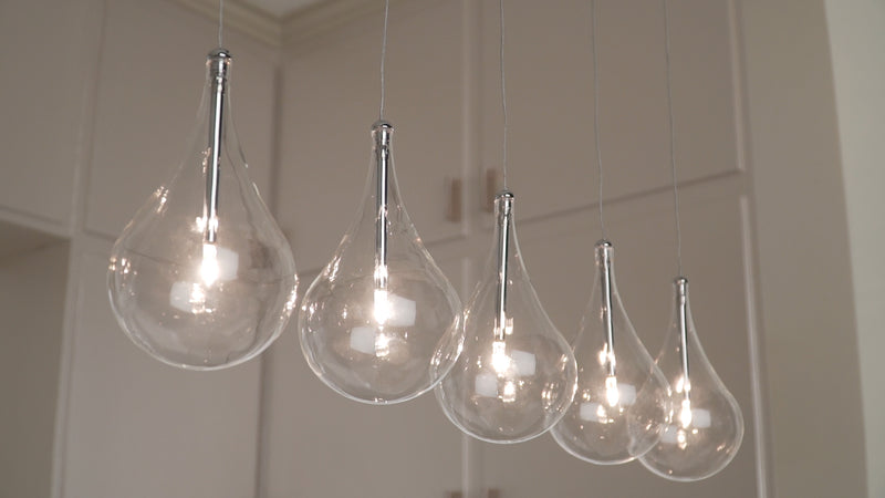 ET2 E23115-18 Larmes 5 Light Pendant | Polished Chrome
