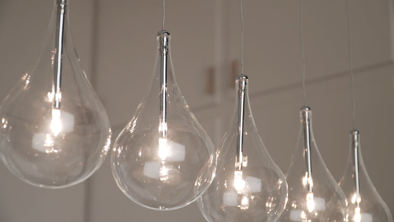 ET2 E23115-18 Larmes 5 Light Pendant | Polished Chrome