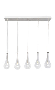 ET2 E23125-18PC Larmes 5 Light LED Pendant | Polished Chrome