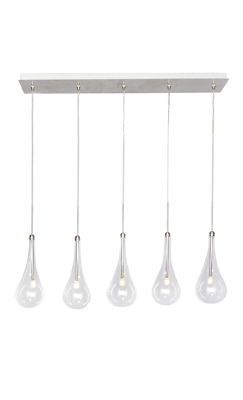 ET2 E23125-18PC Larmes 5 Light LED Pendant | Polished Chrome