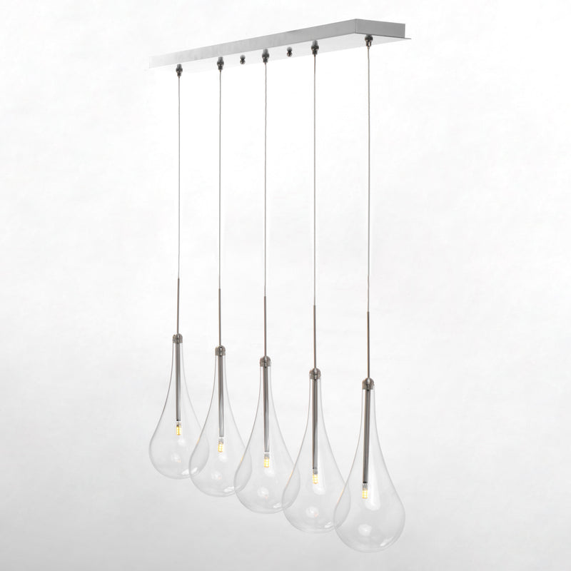 ET2 E23125-18PC Larmes 5 Light LED Pendant | Polished Chrome