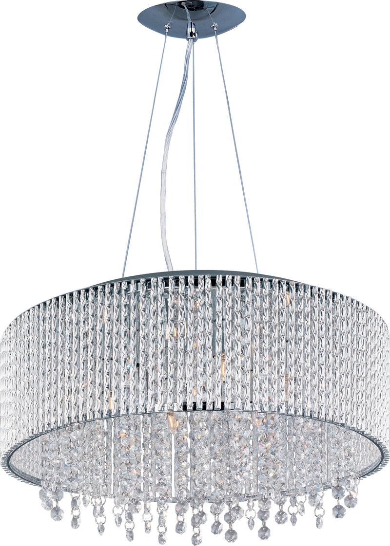 ET2 E23137-10PC Spiral 10 Light Pendant | Polished Chrome