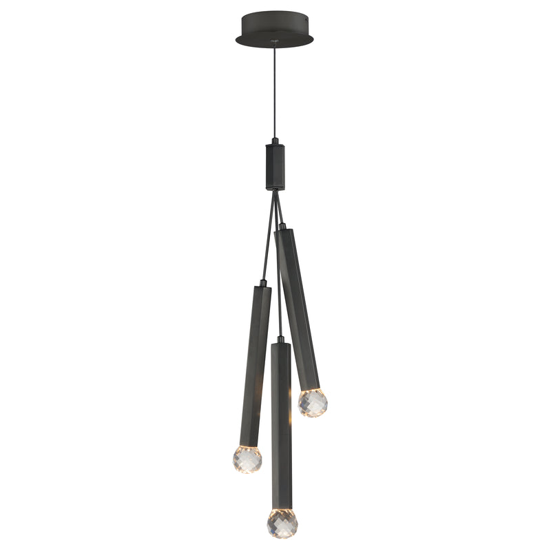 ET2 E23343-122BK Allumettes 3 Light LED Pendant | Black