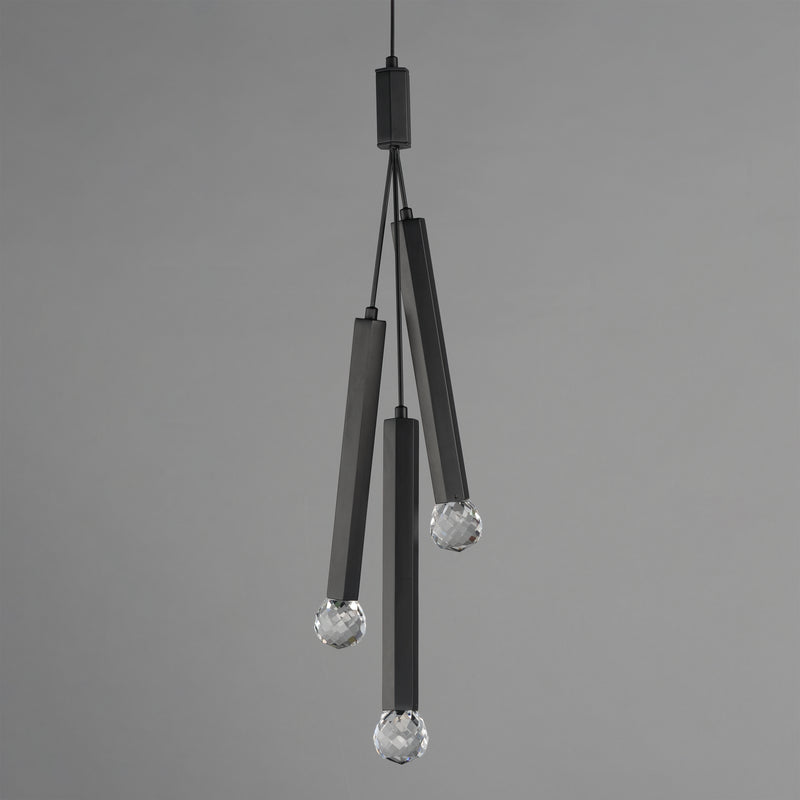 ET2 E23343-122BK Allumettes 3 Light LED Pendant | Black