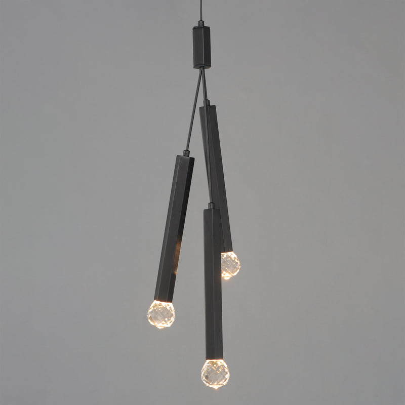 ET2 E23343-122BK Allumettes 3 Light LED Pendant | Black