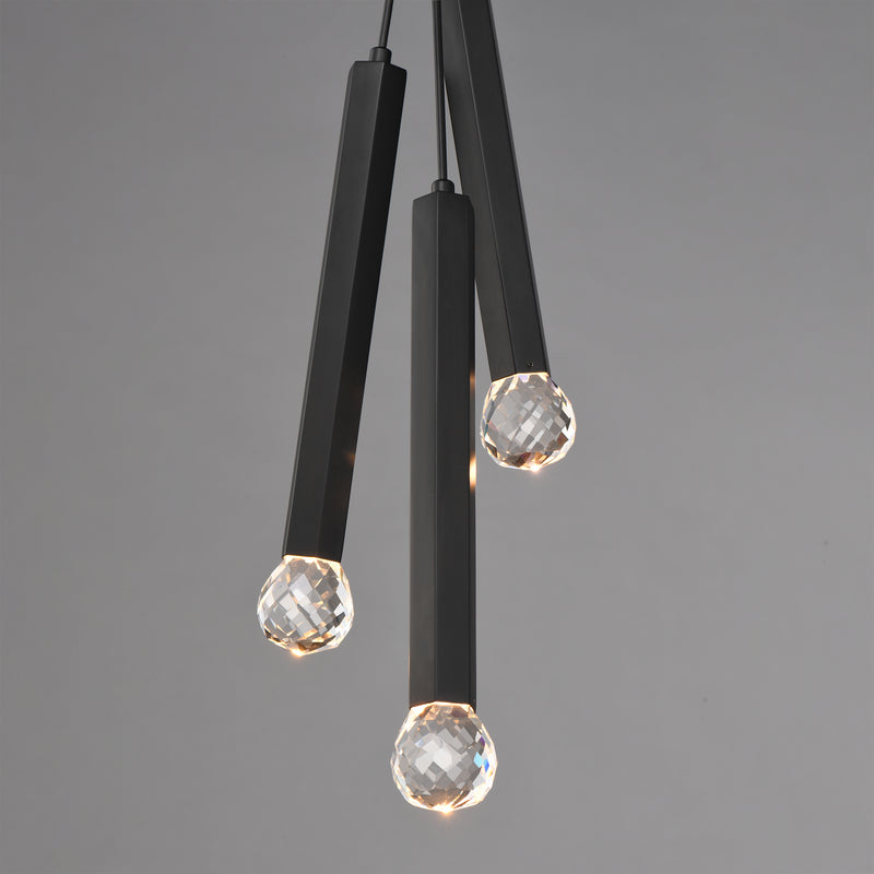 ET2 E23343-122BK Allumettes 3 Light LED Pendant | Black