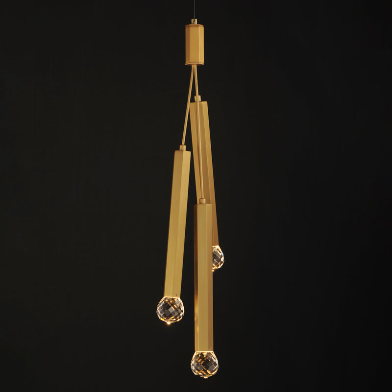 ET2 E23343-122GLD Allumettes 3 Light LED Pendant | Gold