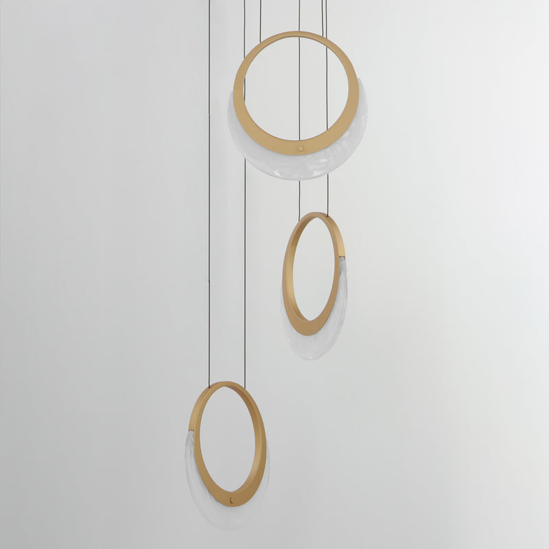 ET2 E23913-112GLD Lyra 3 Light LED Pendant | Gold