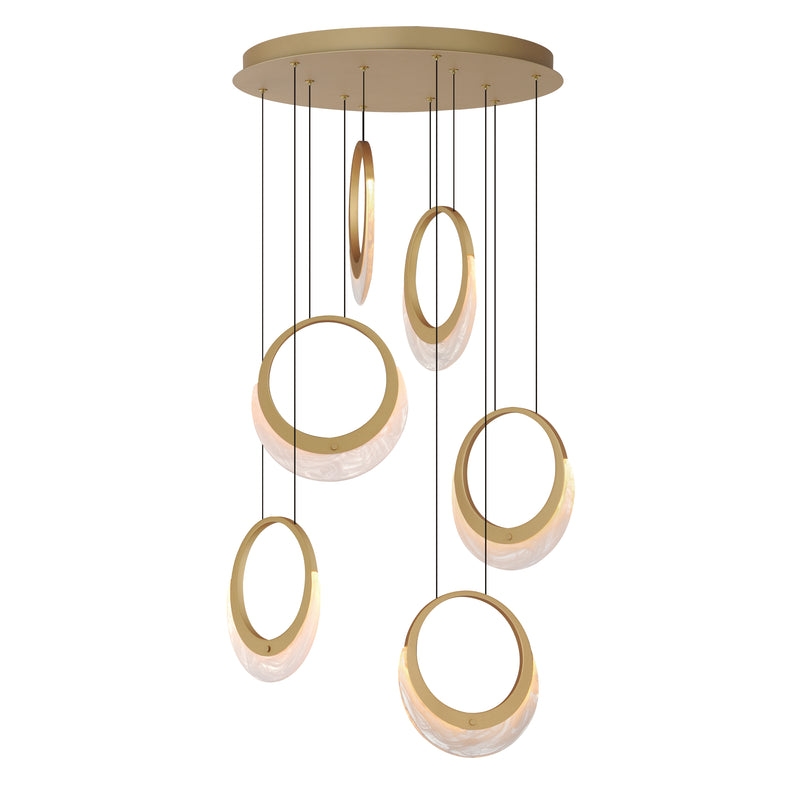 ET2 E23916-112GLD Lyra 6 Light LED Pendant | Gold
