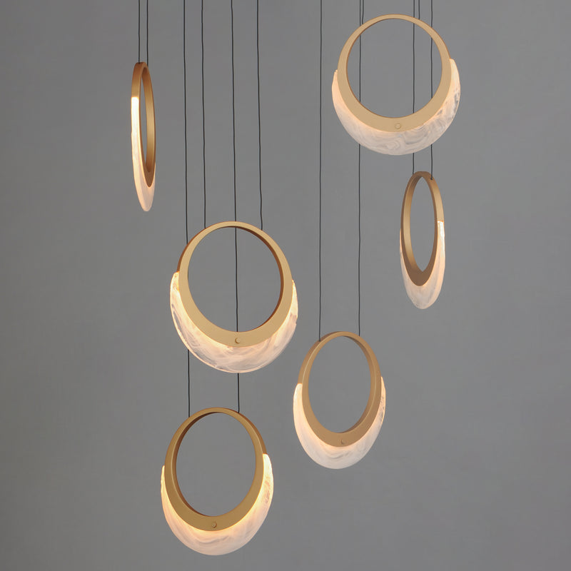 ET2 E23916-112GLD Lyra 6 Light LED Pendant | Gold