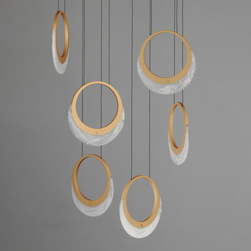 ET2 E23916-112GLD Lyra 6 Light LED Pendant | Gold