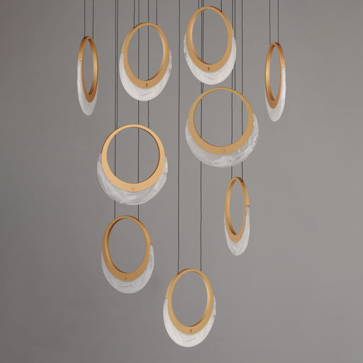 ET2 E23918-112GLD Lyra 9 Light LED Pendant | Gold