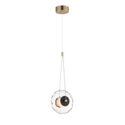 ET2 E24031-24BKNAB Amulet 1 Light LED Pendant | Black / Natural Aged Brass