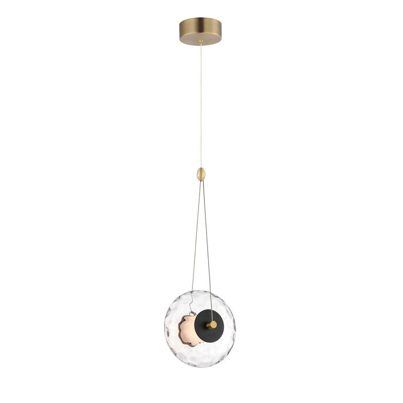 ET2 E24031-24BKNAB Amulet 1 Light LED Pendant | Black / Natural Aged Brass