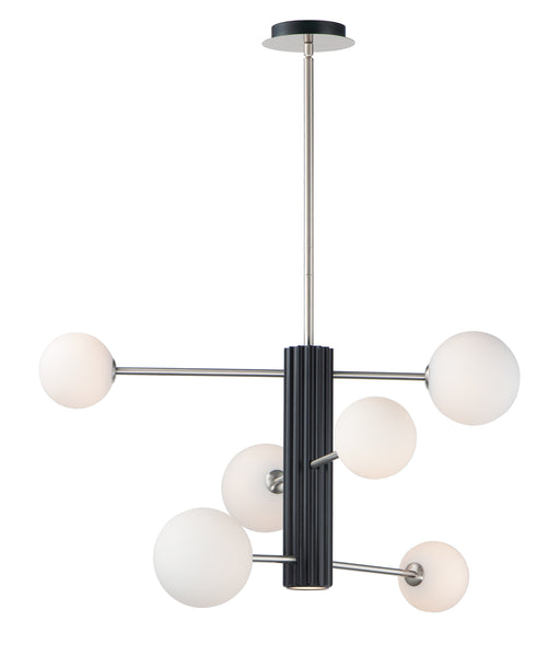 ET2 E24064-92BKSN Cog 7 Light LED Chandelier | Black / Satin Nickel