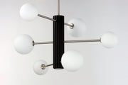 ET2 E24064-92BKSN Cog 7 Light LED Chandelier | Black / Satin Nickel