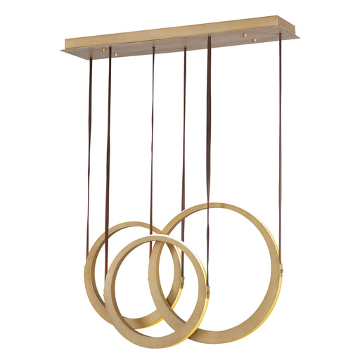 ET2 E24083-NAB Tether 3 Light LED Pendant | Natural Aged Brass