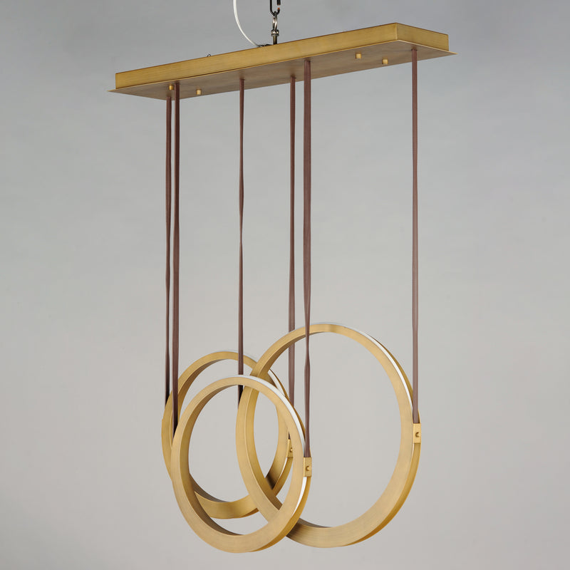 ET2 E24083-NAB Tether 3 Light LED Pendant | Natural Aged Brass