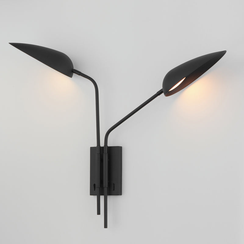 ET2 E24092-BK Marsh 2 Light LED Wall Sconce | Black