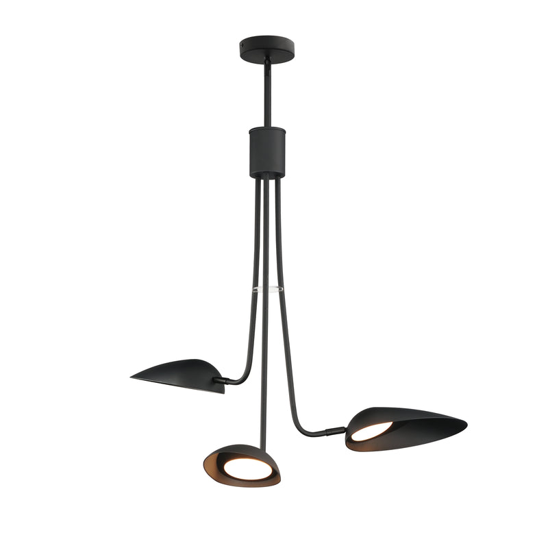 ET2 E24093-BK Marsh 3 Light LED Pendant | Black