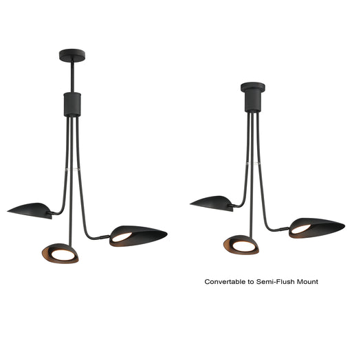 ET2 E24093-BK Marsh 3 Light LED Pendant | Black