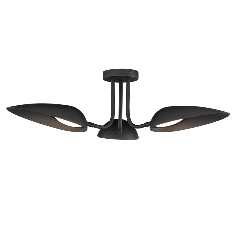 ET2 E24094-BK Marsh 3 Light LED Semi Flush Mount | Black
