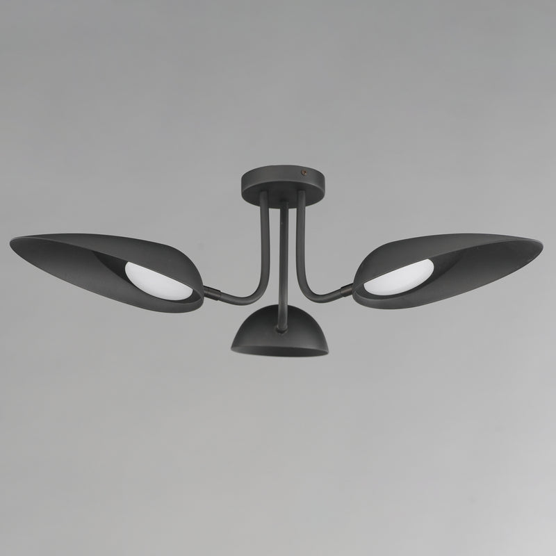 ET2 E24094-BK Marsh 3 Light LED Semi Flush Mount | Black