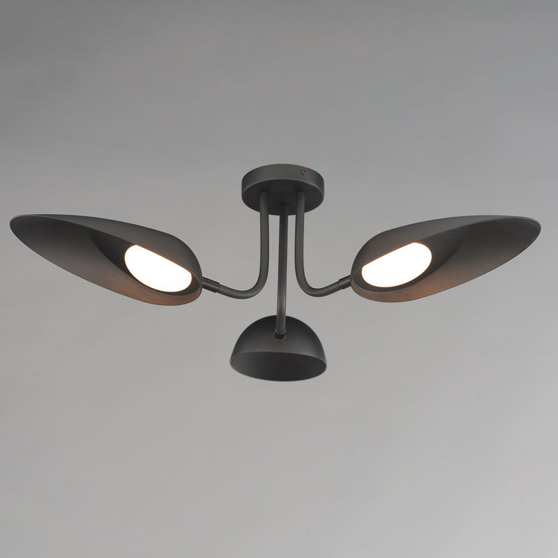 ET2 E24094-BK Marsh 3 Light LED Semi Flush Mount | Black
