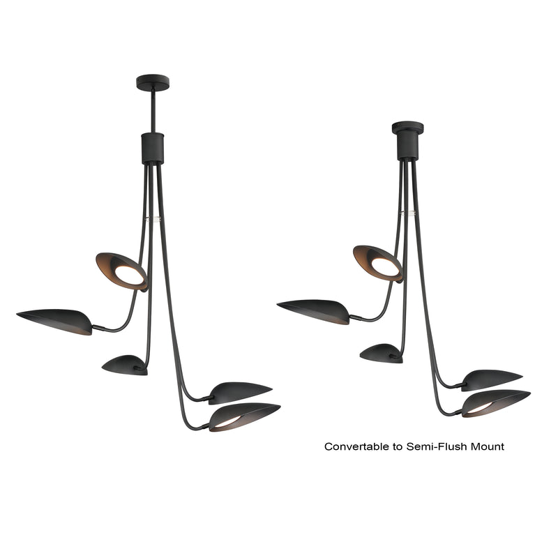 ET2 E24095-BK Marsh 5 Light LED Pendant | Black