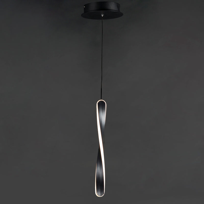 ET2 E24151-BK Pirouette 1 Light LED Pendant | Black