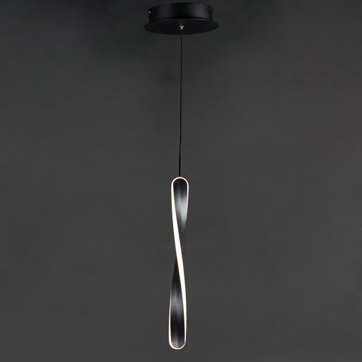 ET2 E24151-BK Pirouette 1 Light LED Pendant | Black