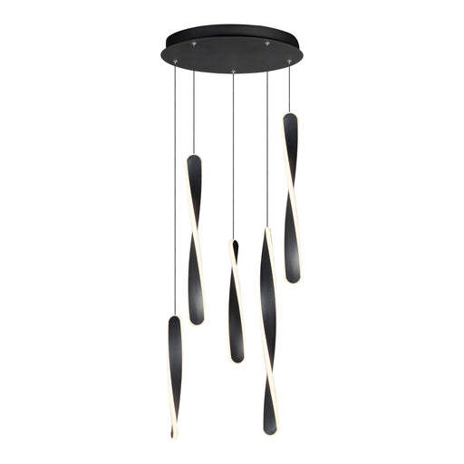 ET2 E24154-BK Pirouette 5 Light LED Pendant | Black