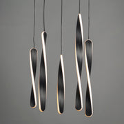 ET2 E24154-BK Pirouette 5 Light LED Pendant | Black