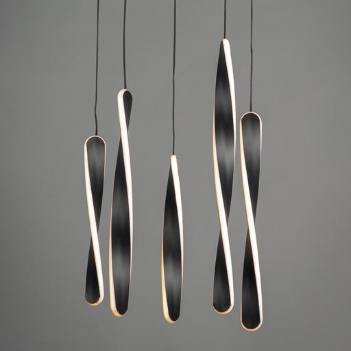 ET2 E24154-BK Pirouette 5 Light LED Pendant | Black