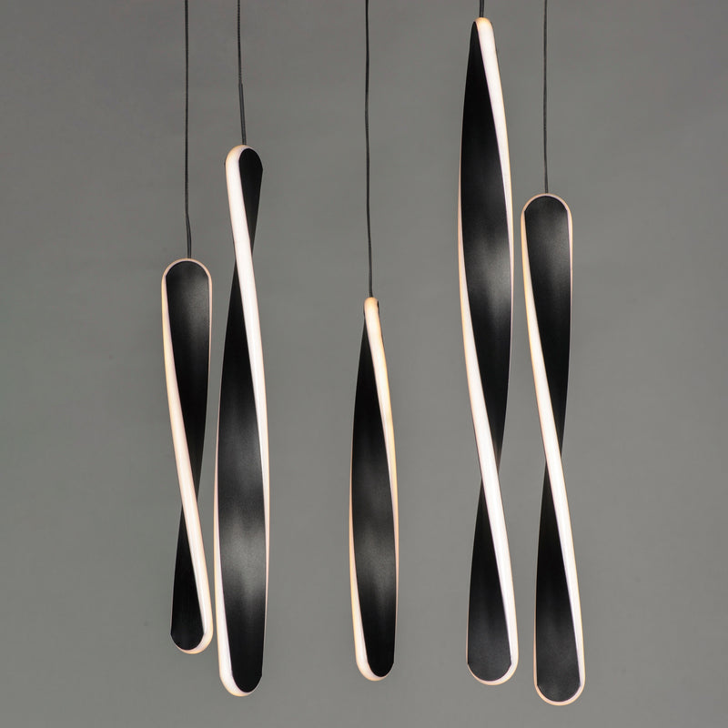 ET2 E24154-BK Pirouette 5 Light LED Pendant | Black