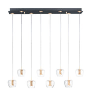 ET2 E24165-18BKGLD Newton 8 Light LED Pendant | Black / Gold