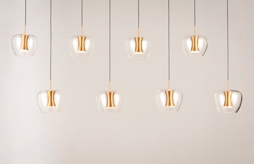ET2 E24165-18BKGLD Newton 8 Light LED Pendant | Black / Gold