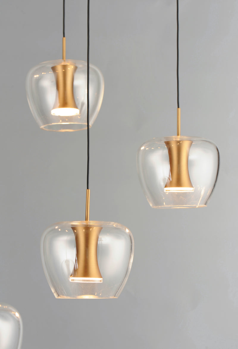 ET2 E24167-18BKGLD Newton 12 Light LED Pendant | Black / Gold