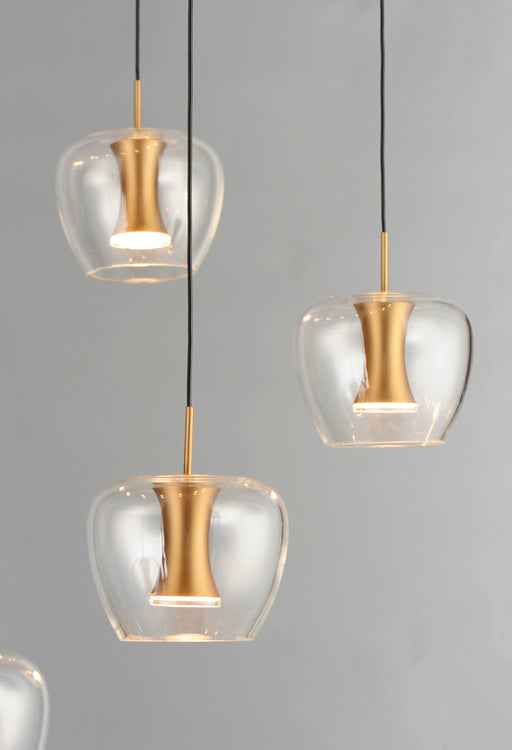 ET2 E24167-18BKGLD Newton 12 Light LED Pendant | Black / Gold