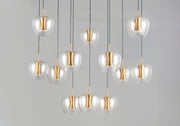 ET2 E24167-18BKGLD Newton 12 Light LED Pendant | Black / Gold