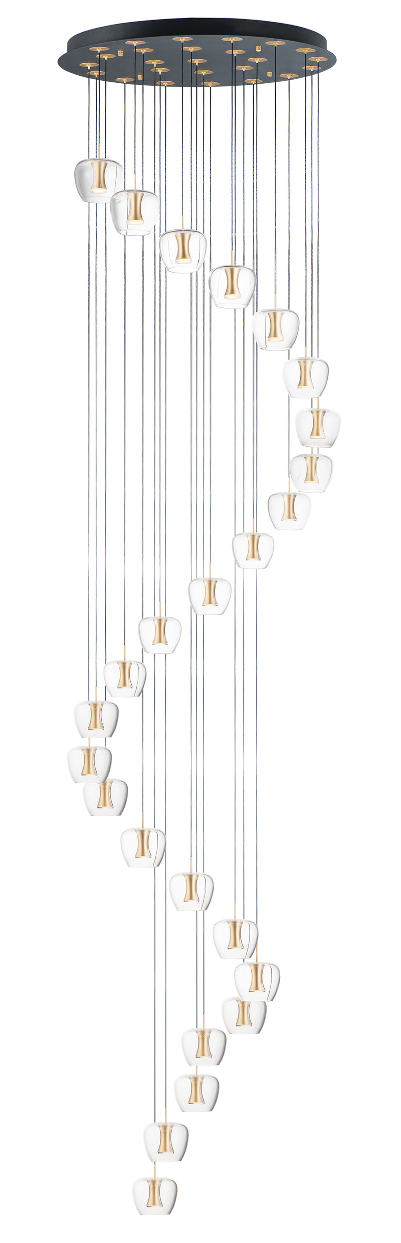 ET2 E24169-18BKGLD Newton 25 Light LED Pendant | Black / Gold