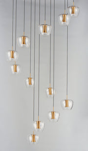 ET2 E24169-18BKGLD Newton 25 Light LED Pendant | Black / Gold